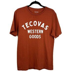 Tecovas Western Goods Graphic Tee Short Sleeve T-Shirt Rust Orange Small
